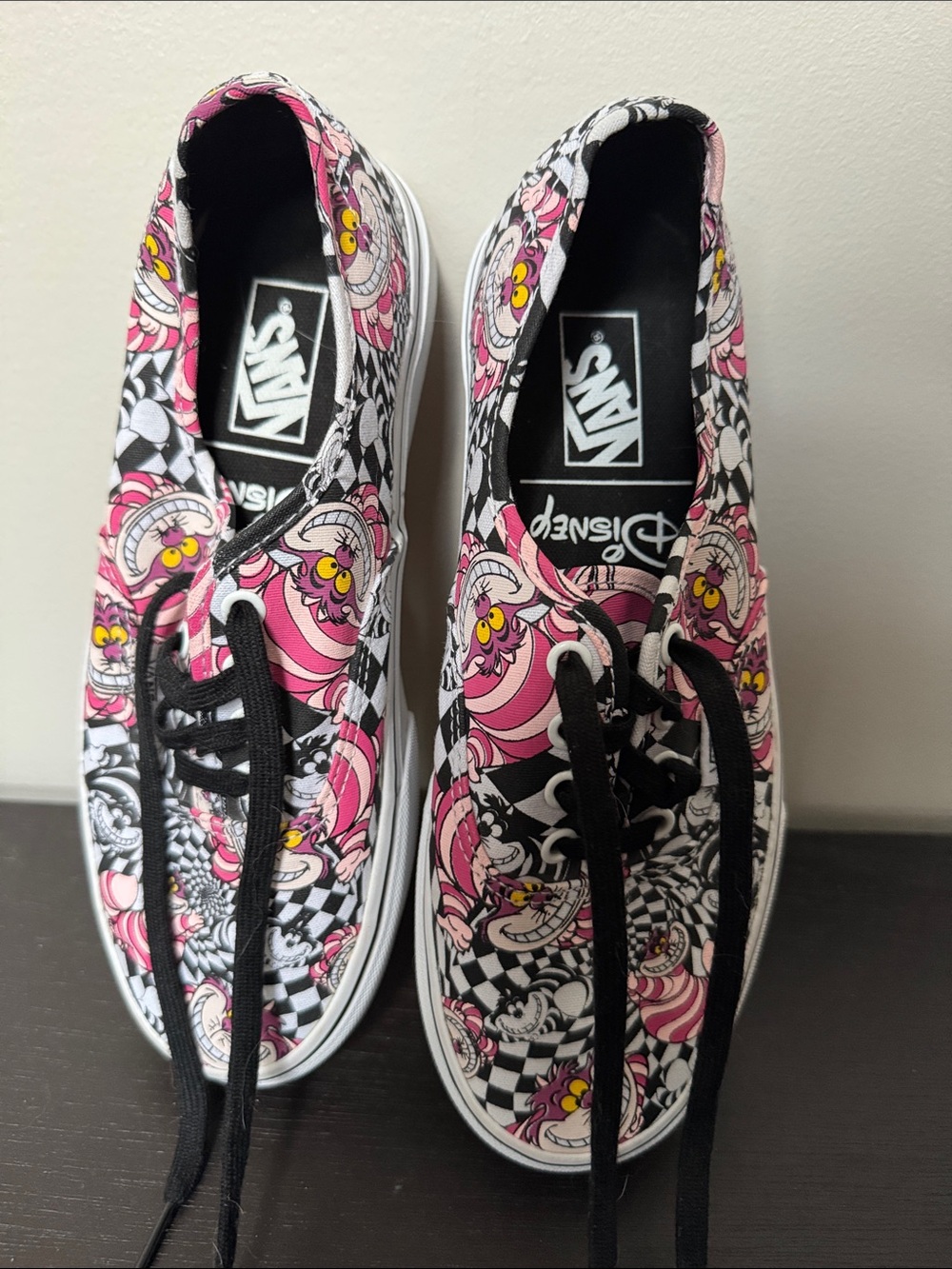 Vans Pink & Black Checkerboard Cheshire Cat Sneakers - Picture 3 of 9